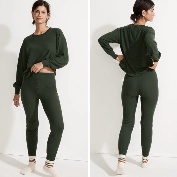New! Madewell Brushed Waffle Knit Pajama Set, size S‎ - Picture 1 of 16